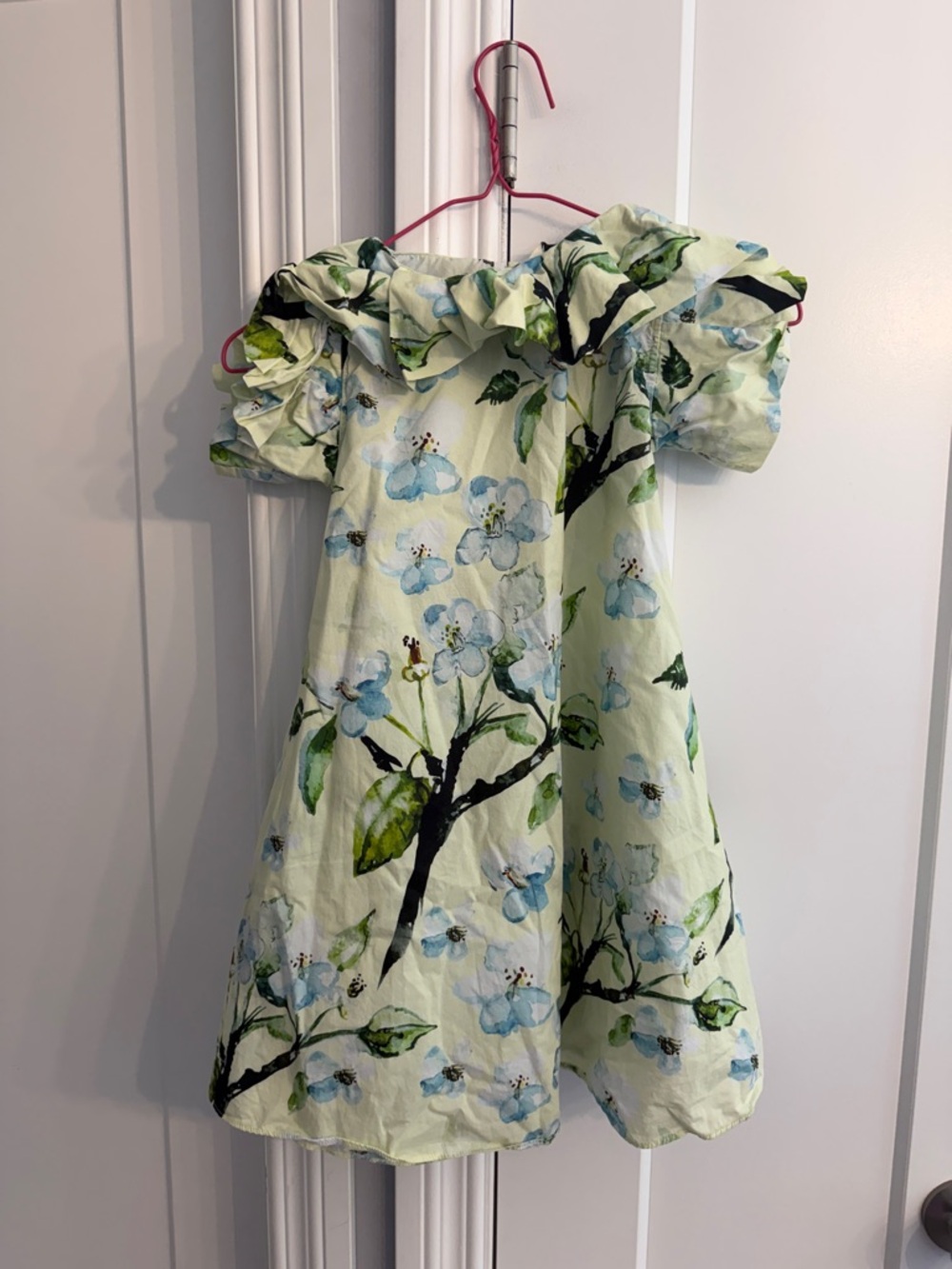 Roberta di Camerino Green and White Floral Kids Casual Dress
